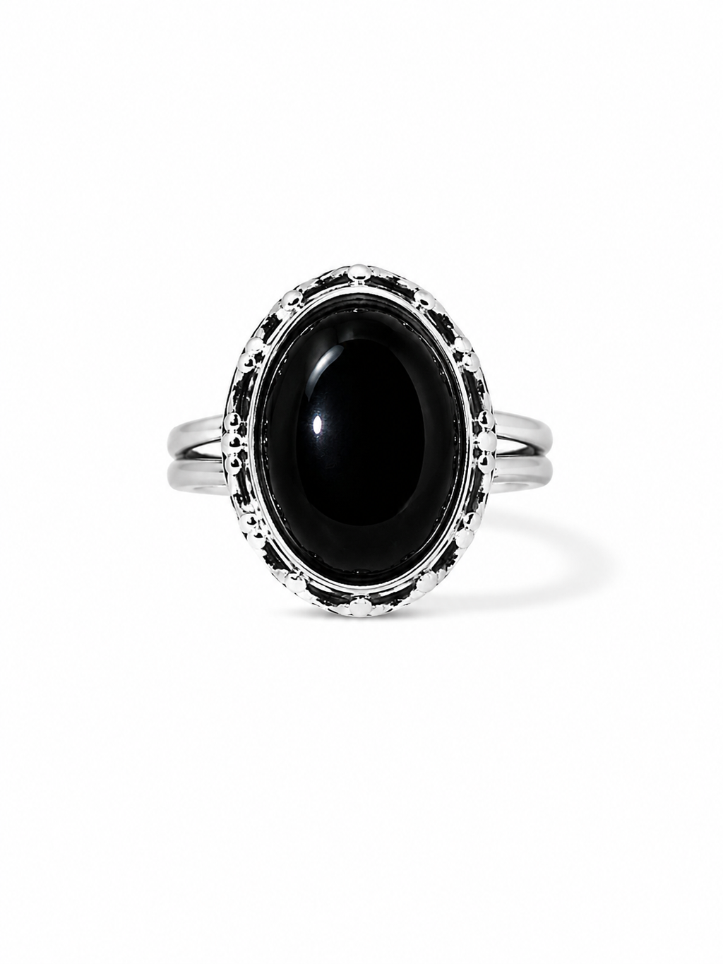 Natural Black Onyx Statement Ring