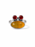Yellow Onyx, Garnet Quartz Statement Ring