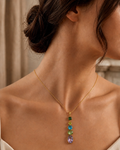 Rainbow Drop Gemstone Necklace