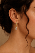 Crystal Clear Oval Drop Earrings