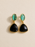 Blue & Black Statement Drop Earrings