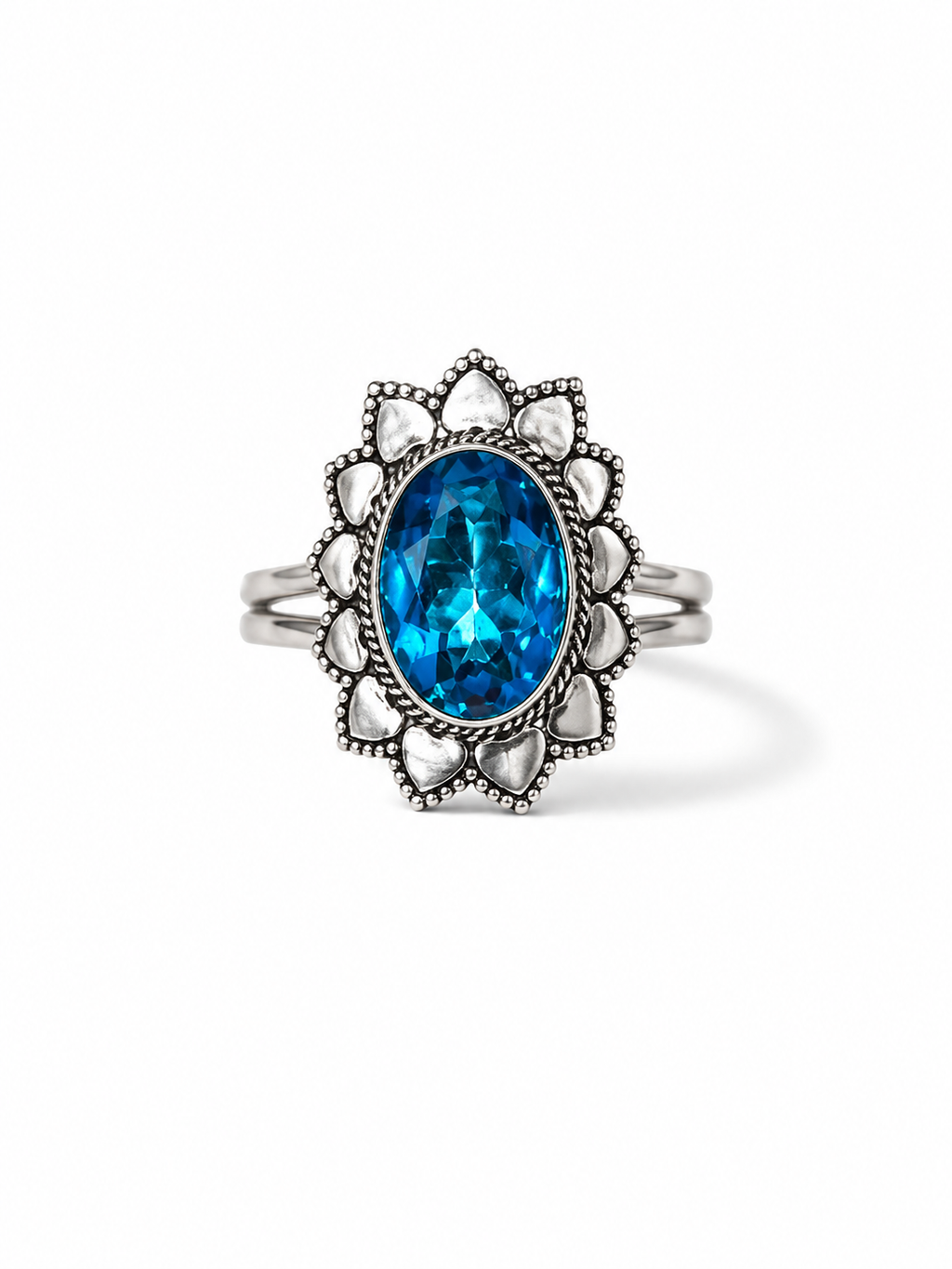 Natural Tanzanite Quartz Statement Ring