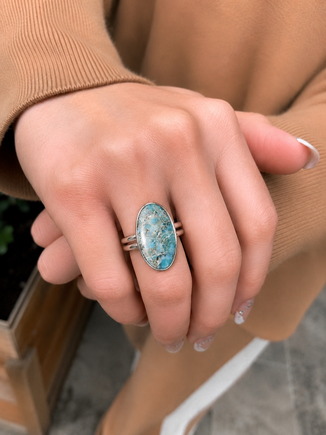 Natural K2 Jasper Statement Ring