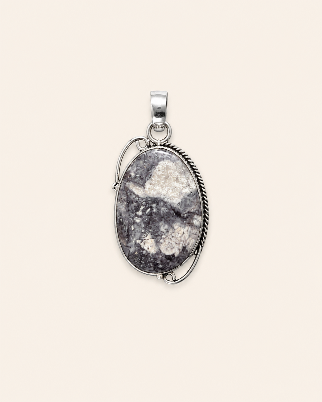 Maligano Jasper White Metal Pendant