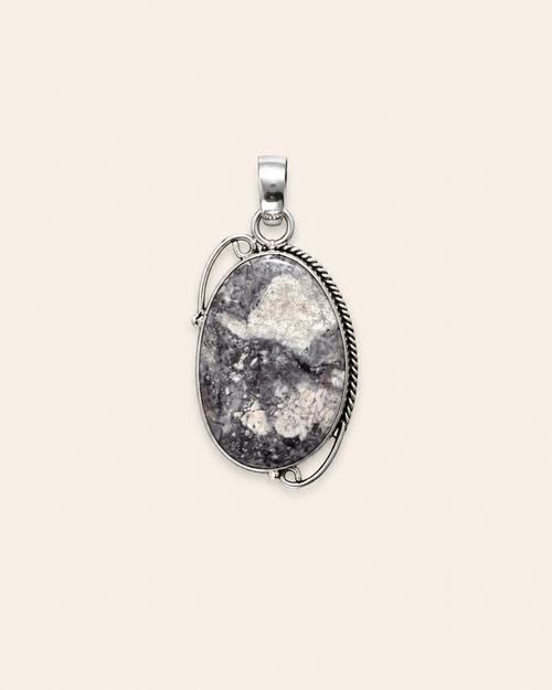 Maligano Jasper White Metal Pendant