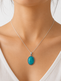 Turquoise White Metal Pendant