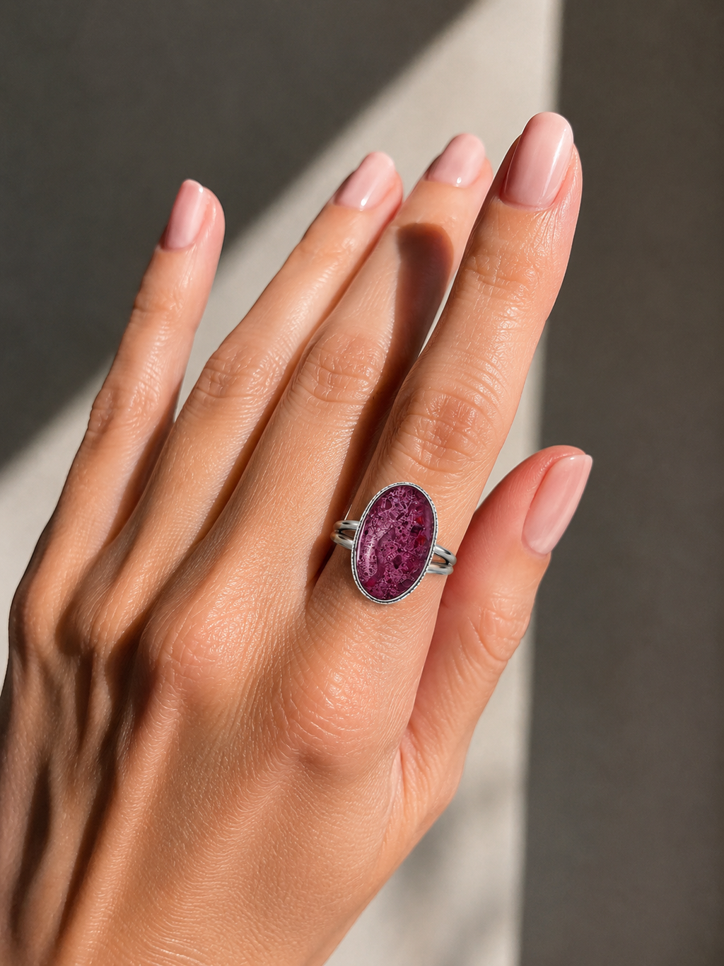 Natural Porcelain Jasper Statement Ring