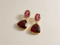 Rose & Wine Statement Drop Earrings